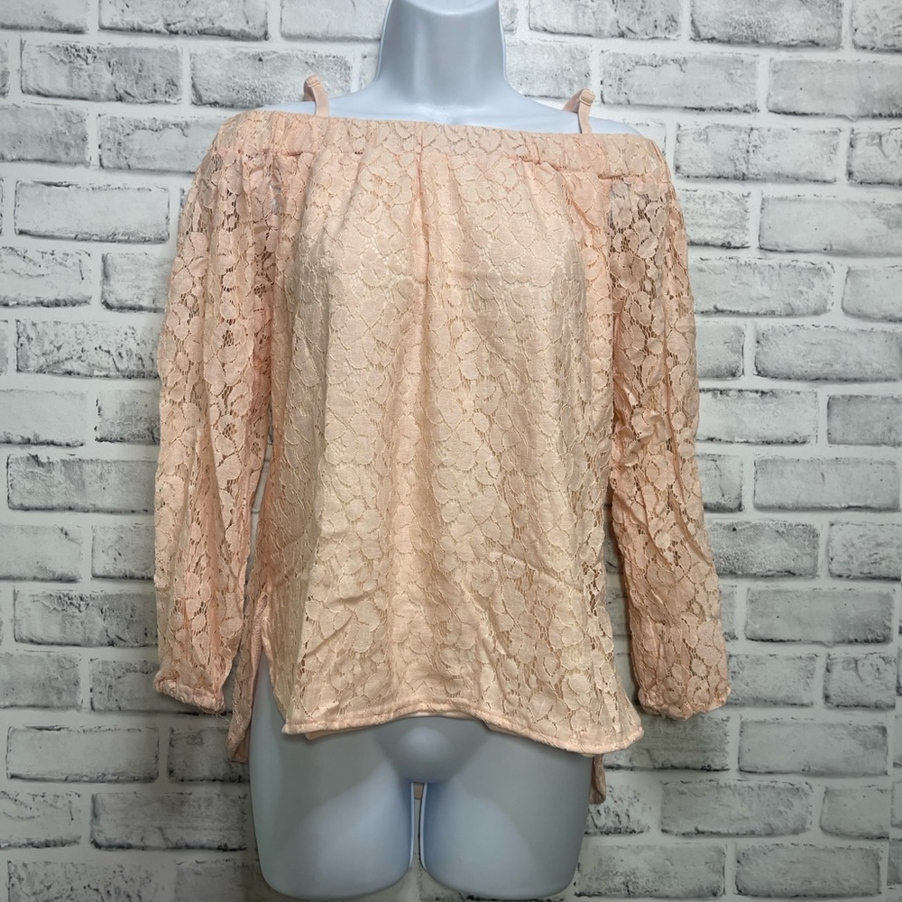 Seven Sisters Lace Off Shoulder Blouse NWT Large
